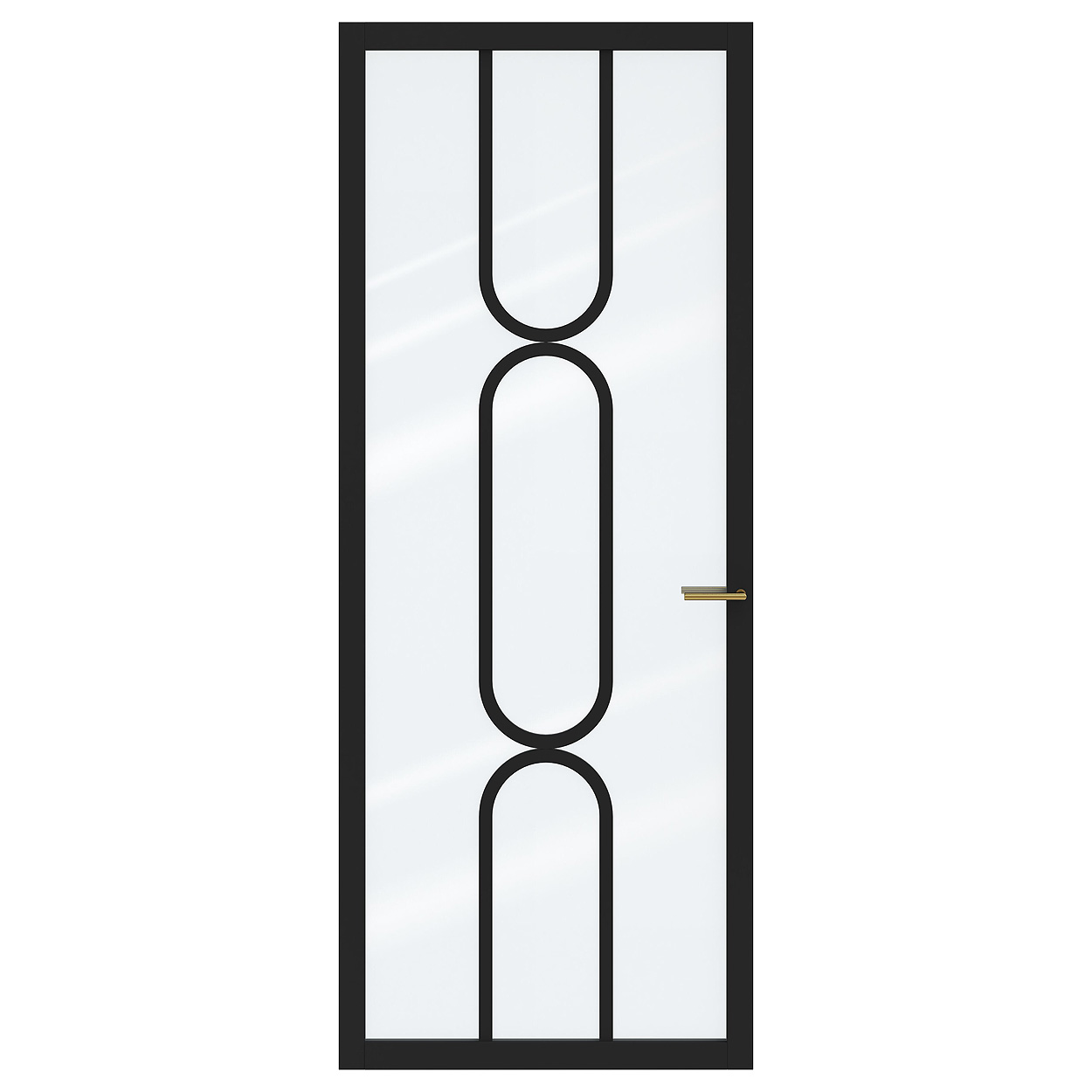 Binnendeur Skantrae SSL 14522 Blank Glas Zwart Gelakt